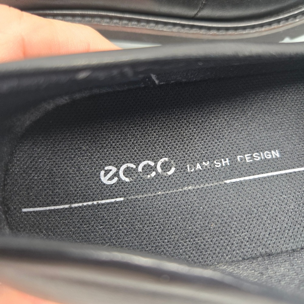 ECCO Modtray Penny Loafer EU 41 US 10 Black Leather Lug Sole Slip On Comfort - Picture 9 of 11